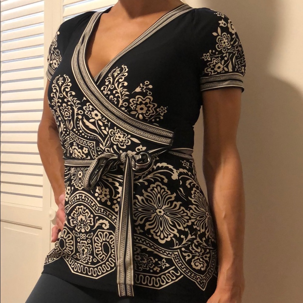 bCBG wrap blouse